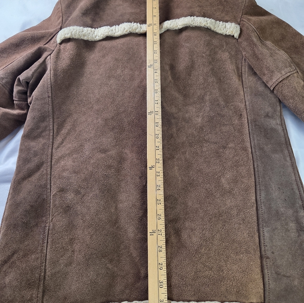 Vintage Schott Bros Shearling Ranch Coat – Size 40 Western Suede Sheepskin #600 - Picture 11 of 16